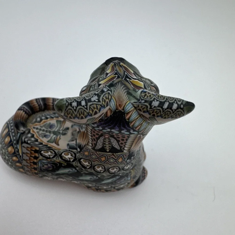 Jon Stuart Anderson Dragonfly Cat‎ Polymer Clay Figurine Feline Sculpture Kitten